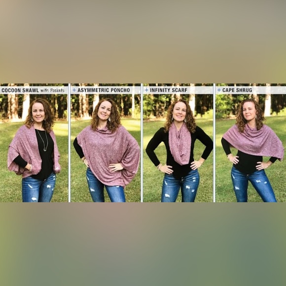 4th Tree Shawl Scarf Handmade Purple - Picture 5 of 5